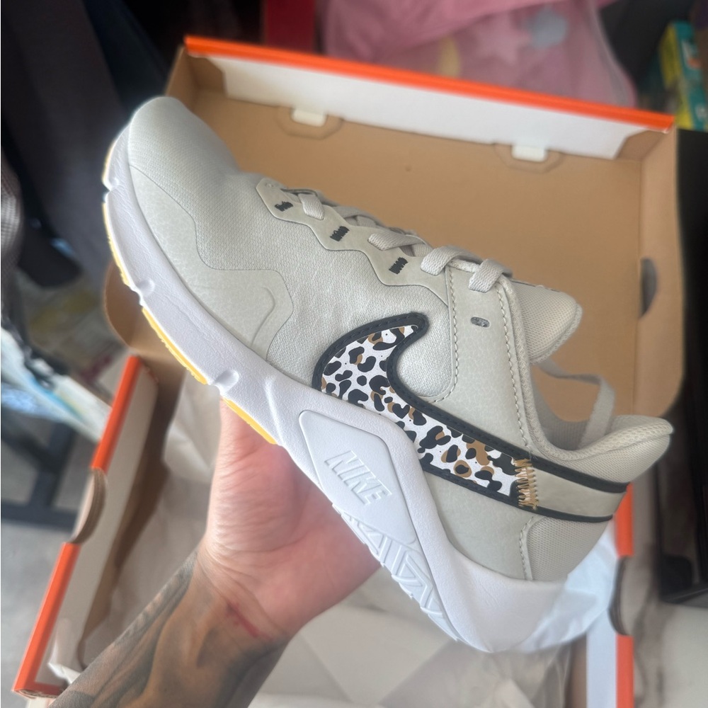 Nike White and Animal Print Sneakers